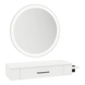 Nova Wall Mount Styling Station with Side-Mount Appliance Holder and Silver Round Glo Mirror - Kaemark