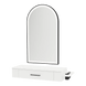 Nova Wall Mount Styling Station with Side-Mount Appliance Holder and Black Paloma Arch Mirror - Kaemark