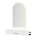 Nova Wall Mount Styling Station with Side-Mount Appliance Holder and Gold Paloma Arch Mirror - Kaemark