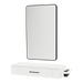 Nova Wall Mount Styling Station with Side-Mount Appliance Holder and Black Rectangle Westin Mirror - Kaemark