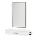 Nova Wall Mount Styling Station with Side-Mount Appliance Holder and Black Rectangle Westin Mirror - Kaemark