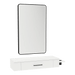 Nova Wall Mount Styling Station with Side-Mount Appliance Holder and Black Rectangle Westin Mirror - Kaemark