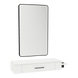 Nova Wall Mount Styling Station with Side-Mount Appliance Holder and Black Rectangle Westin Mirror - Kaemark