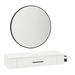 Nova Wall Mount Styling Station with Side-Mount Appliance Holder and Black Round Westin Mirror - Kaemark
