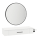 Nova Wall Mount Styling Station with Side-Mount Appliance Holder and Black Round Westin Mirror - Kaemark
