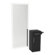 Nova Tower Free Standing Styling Station with Side-Mount Appliance Holder and Silver Full-Length Rectangle Glo Mirror - Kaemark