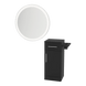 Nova Tower Free Standing Styling Station with Side-Mount Appliance Holder and Silver Round Glo Mirror - Kaemark