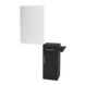 Nova Tower Free Standing Styling Station with Side-Mount Appliance Holder and White Rectangle Illuminate Back Lit Mirror - Kaemark