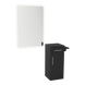 Nova Tower Free Standing Styling Station with Side-Mount Appliance Holder and White Rectangle Illuminate Back Lit Mirror - Kaemark