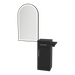 Nova Tower Free Standing Styling Station with Side-Mount Appliance Holder and Black Arch Paloma Mirror - Kaemark