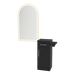 Nova Tower Free Standing Styling Station with Side-Mount Appliance Holder and Gold Arch Paloma Mirror - Kaemark