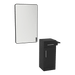 Nova Tower Free Standing Styling Station with Side-Mount Appliance Holder and Black Rectangle Westin Mirror - Kaemark