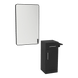 Nova Tower Free Standing Styling Station with Side-Mount Appliance Holder and Black Rectangle Westin Mirror - Kaemark
