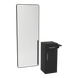 Nova Tower Free Standing Styling Station with Side-Mount Appliance Holder and Black Full-Length Rectangle Westin Mirror - Kaemark