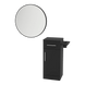 Nova Tower Free Standing Styling Station with Side-Mount Appliance Holder and Black Round Westin Mirror - Kaemark