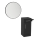 Nova Tower Free Standing Styling Station with Side-Mount Appliance Holder and Black Round Westin Mirror - Kaemark