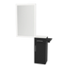 Nova Wall Mount Styling Station with Concealed Appliance Holder, Solid Surface Countertop, and Silver Rectangle Glo Mirror - Kaemark