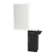 Nova Wall Mount Styling Station with Concealed Appliance Holder, Solid Surface Countertop, and Silver Rectangle Glo Mirror - Kaemark