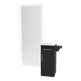 Nova Tower Free Standing Styling Station with Side-Mount Appliance Holder, Solid Surface Countertop, and Silver Full-Length Rectangle Glo Mirror - Kaemark