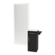 Nova Tower Free Standing Styling Station with Side-Mount Appliance Holder, Solid Surface Countertop, and Silver Full-Length Rectangle Glo Mirror - Kaemark