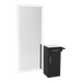 Nova Tower Free Standing Styling Station with Side-Mount Appliance Holder, Solid Surface Countertop, and Silver Full-Length Rectangle Glo Mirror - Kaemark