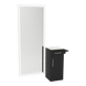 Nova Tower Free Standing Styling Station with Side-Mount Appliance Holder, Solid Surface Countertop, and Silver Full-Length Rectangle Glo Mirror - Kaemark