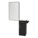 Nova Tower Free Standing Styling Station with Side-Mount Appliance Holder, Solid Surface Countertop, and Black Rectangle Westin Mirror - Kaemark