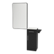 Nova Tower Free Standing Styling Station with Side-Mount Appliance Holder, Solid Surface Countertop, and Black Rectangle Westin Mirror - Kaemark