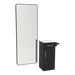 Nova Tower Free Standing Styling Station with Side-Mount Appliance Holder, Solid Surface Countertop, and Black Full-Length Rectangle Westin Mirror - Kaemark