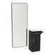 Nova Tower Free Standing Styling Station with Side-Mount Appliance Holder, Solid Surface Countertop, and Black Full-Length Rectangle Westin Mirror - Kaemark