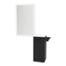 Nova Wall Mount Styling Station with Concealed Appliance Holder, Solid Surface Countertop, and Silver Rectangle Glo Mirror - Kaemark