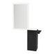 Nova Wall Mount Styling Station with Concealed Appliance Holder, Solid Surface Countertop, and Silver Rectangle Glo Mirror - Kaemark