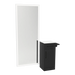 Nova Tower Free Standing Styling Station with Side-Mount Appliance Holder, Solid Surface Countertop, and Silver Full-Length Rectangle Glo Mirror - Kaemark