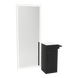 Nova Tower Free Standing Styling Station with Side-Mount Appliance Holder, Solid Surface Countertop, and Silver Full-Length Rectangle Glo Mirror - Kaemark