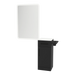 Nova Tower Free Standing Styling Station with Side-Mount Appliance Holder, Solid Surface Countertop, and White Rectangle Illuminate Back Lit Mirror - Kaemark