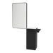 Nova Tower Free Standing Styling Station with Side-Mount Appliance Holder, Solid Surface Countertop, and Black Rectangle Westin Mirror - Kaemark