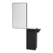 Nova Tower Free Standing Styling Station with Side-Mount Appliance Holder, Solid Surface Countertop, and Black Rectangle Westin Mirror - Kaemark