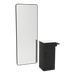 Nova Tower Free Standing Styling Station with Side-Mount Appliance Holder, Solid Surface Countertop, and Black Full-Length Rectangle Westin Mirror - Kaemark