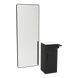 Nova Tower Free Standing Styling Station with Side-Mount Appliance Holder, Solid Surface Countertop, and Black Full-Length Rectangle Westin Mirror - Kaemark