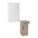 Nova Tower Free Standing Styling Station with Side-Mount Appliance Holder and Silver Rectangle Glo Mirror - Kaemark