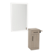 Nova Tower Free Standing Styling Station with Side-Mount Appliance Holder and Silver Rectangle Glo Mirror - Kaemark