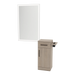 Nova Tower Free Standing Styling Station with Side-Mount Appliance Holder and Silver Rectangle Glo Mirror - Kaemark