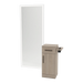 Nova Tower Free Standing Styling Station with Side-Mount Appliance Holder and Silver Full-Length Rectangle Glo Mirror - Kaemark
