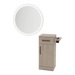 Nova Tower Free Standing Styling Station with Side-Mount Appliance Holder and Silver Round Glo Mirror - Kaemark