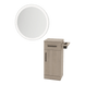 Nova Tower Free Standing Styling Station with Side-Mount Appliance Holder and Silver Round Glo Mirror - Kaemark