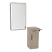 Nova Tower Free Standing Styling Station with Side-Mount Appliance Holder and Black Rectangle Westin Mirror - Kaemark