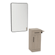 Nova Tower Free Standing Styling Station with Side-Mount Appliance Holder and Black Rectangle Westin Mirror - Kaemark