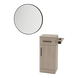Nova Tower Free Standing Styling Station with Side-Mount Appliance Holder and Black Round Westin Mirror - Kaemark