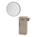 Nova Tower Free Standing Styling Station with Side-Mount Appliance Holder and Black Round Westin Mirror - Kaemark