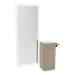 Nova Tower Free Standing Styling Station with Side-Mount Appliance Holder, Solid Surface Countertop, and Silver Full-Length Rectangle Glo Mirror - Kaemark